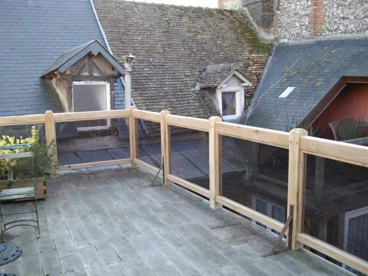 Balcon en bois Pont-Audemer